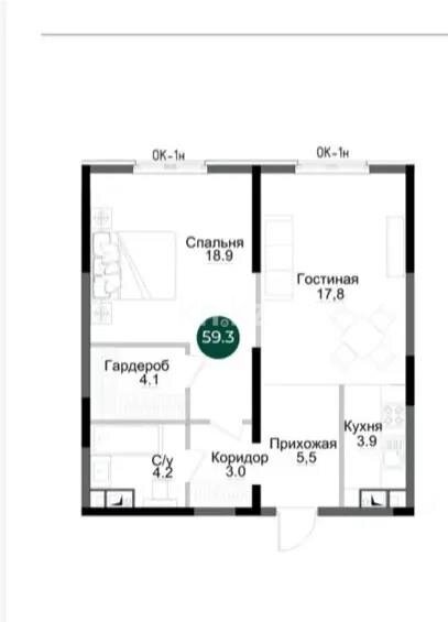 Продажа 2-комнатной квартиры, 56.3 м² в Алматы