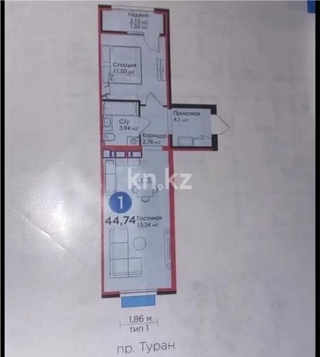 Продажа 2-комнатной квартиры, 45 м² в Астане - фото 5