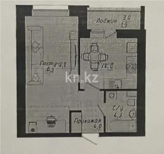 Продажа 1-комнатной квартиры, 39 м² в Астане