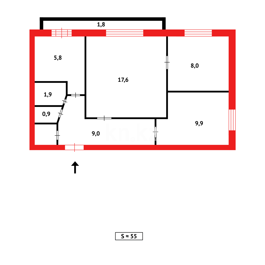 Продажа 3-комнатной квартиры, 55 м² в Темиртау - фото 14