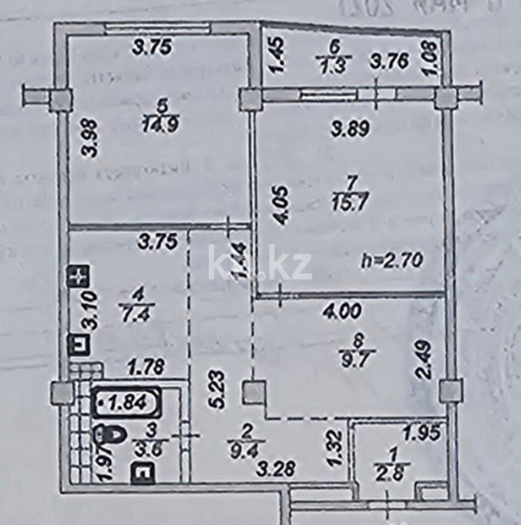 Продажа 2-комнатной квартиры, 65 м², ул. Толе би в Алматы - фото 24