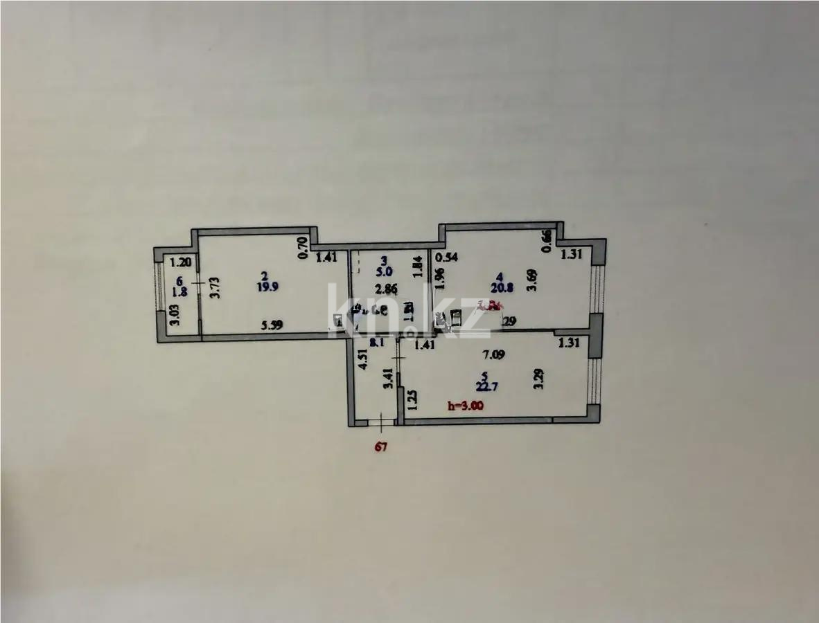Продажа 2-комнатной квартиры, 78.3 м², ул. Бухар жырау, дом  12/2 в Астане - фото 3