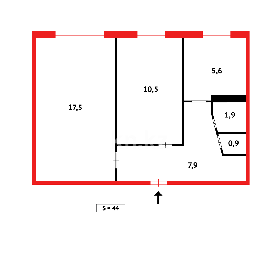 Продажа 2-комнатной квартиры, 44 м² в Темиртау - фото 10