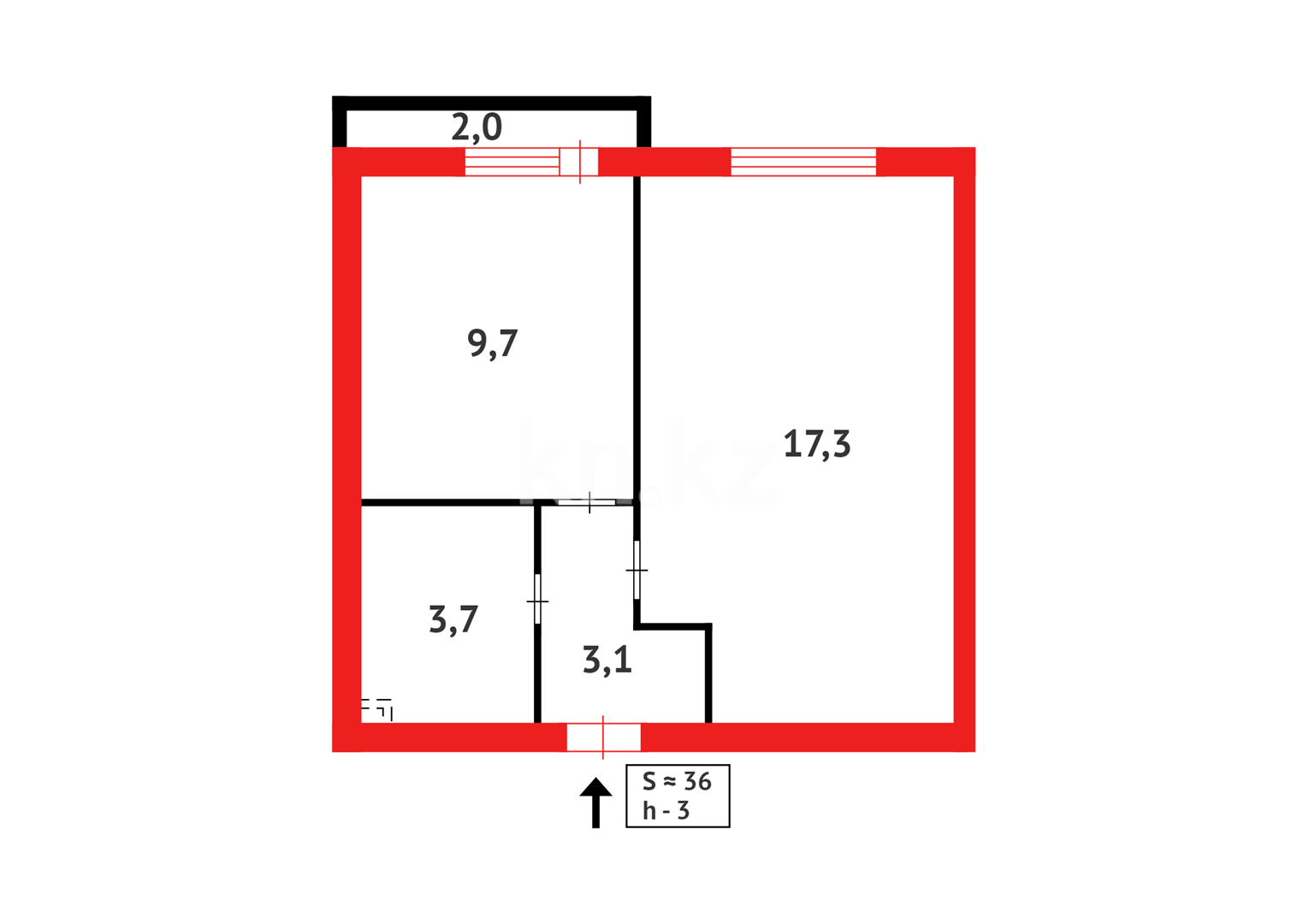 Продажа 1-комнатной квартиры, 36 м², ул. Айтматова в Астане - фото 5