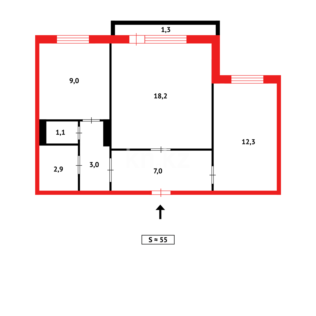 Продажа 2-комнатной квартиры, 53 м², 6 мкр. в Темиртау - фото 17