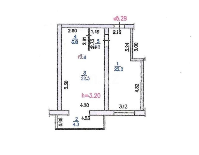 Продажа 2-комнатной квартиры, 59.7 м² в Алматы