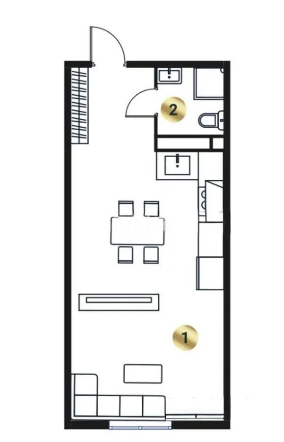 Продажа 1-комнатной квартиры, 45.2 м², ул. Сыбызгы, дом  100 стр в Алматы