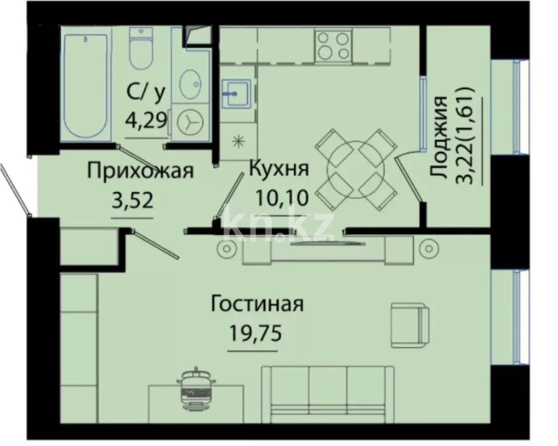 Продажа 1-комнатной квартиры, 44 м², ул. Е-15, дом  13/2 в Астане - фото 7