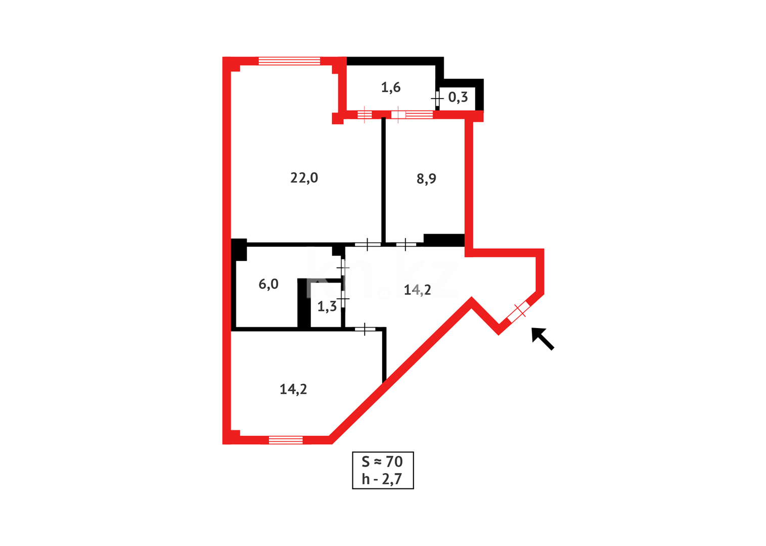 Продажа 2-комнатной квартиры, 70 м² в Астане - фото 11