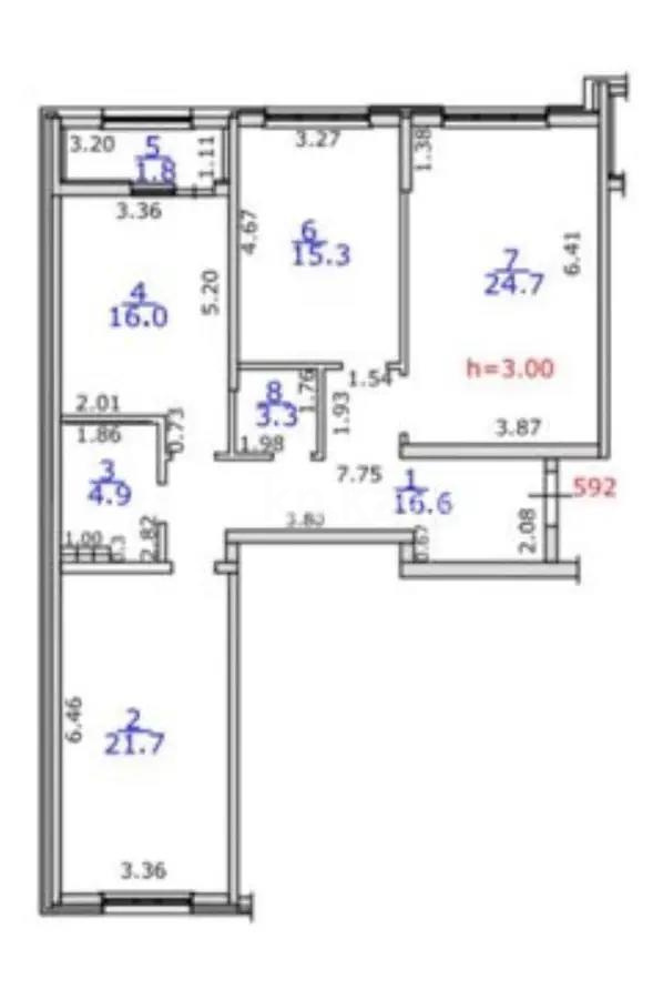 Продажа 3-комнатной квартиры, 106.1 м², пр. Райымбека, дом  162а в Алматы - фото 3
