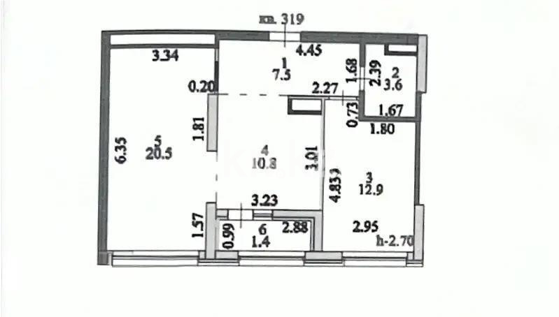 Продажа 2-комнатной квартиры, 56.7 м², пр. Кабанбай батыра, дом  49 в Астане - фото 5