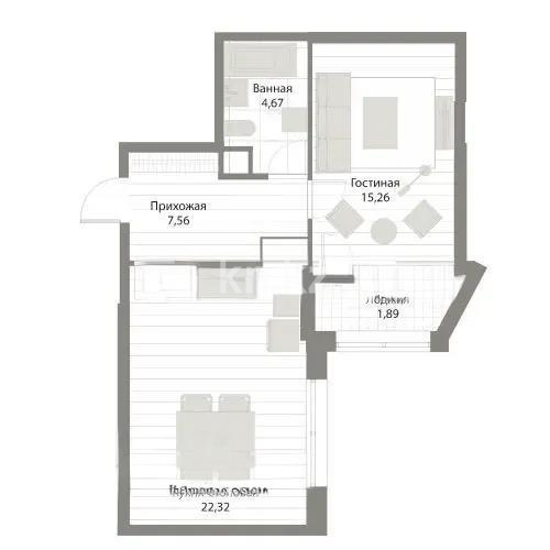 Продажа 2-комнатной квартиры, 55 м², ул. Керей, Жанибек хандар, дом  42 в Астане - фото 6
