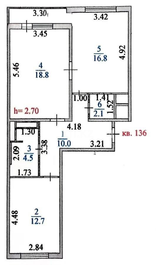 Продажа 2-комнатной квартиры, 66.7 м² в Астане - фото 7