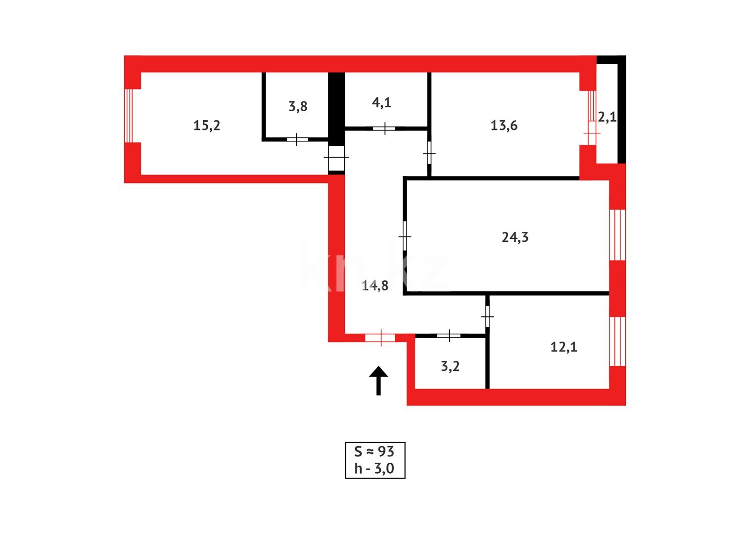 Продажа 3-комнатной квартиры, 93 м² в Караганде - фото 22