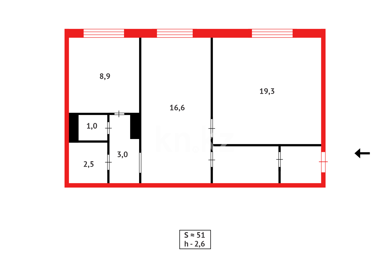 Продажа 2-комнатной квартиры, 57 м² в Караганде - фото 28