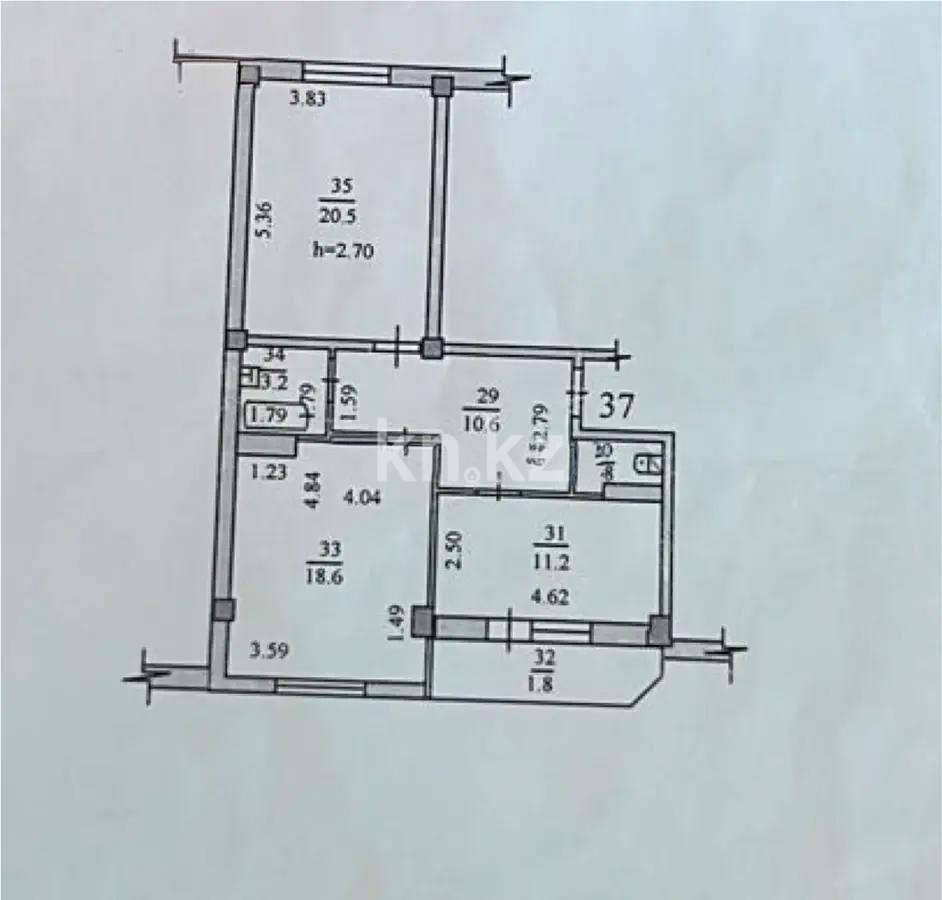 Продажа 2-комнатной квартиры, 67.7 м², мкр-н Зердели, дом  1/36 в Алматы