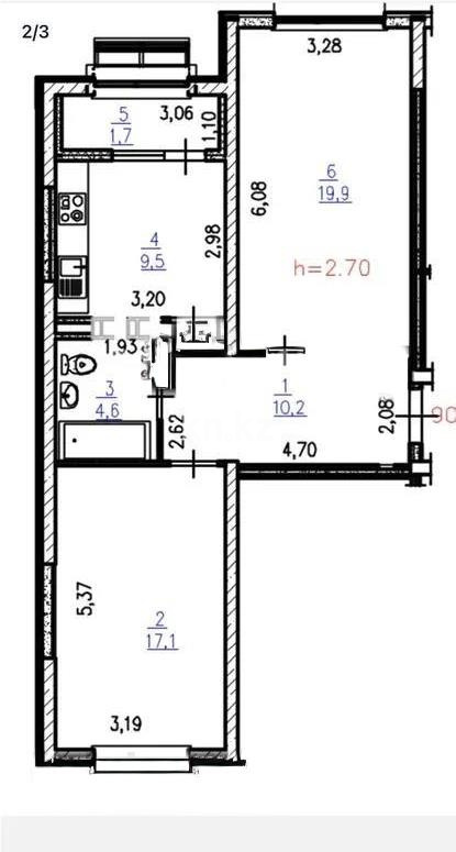 Продажа 2-комнатной квартиры, 65 м² в Алматы
