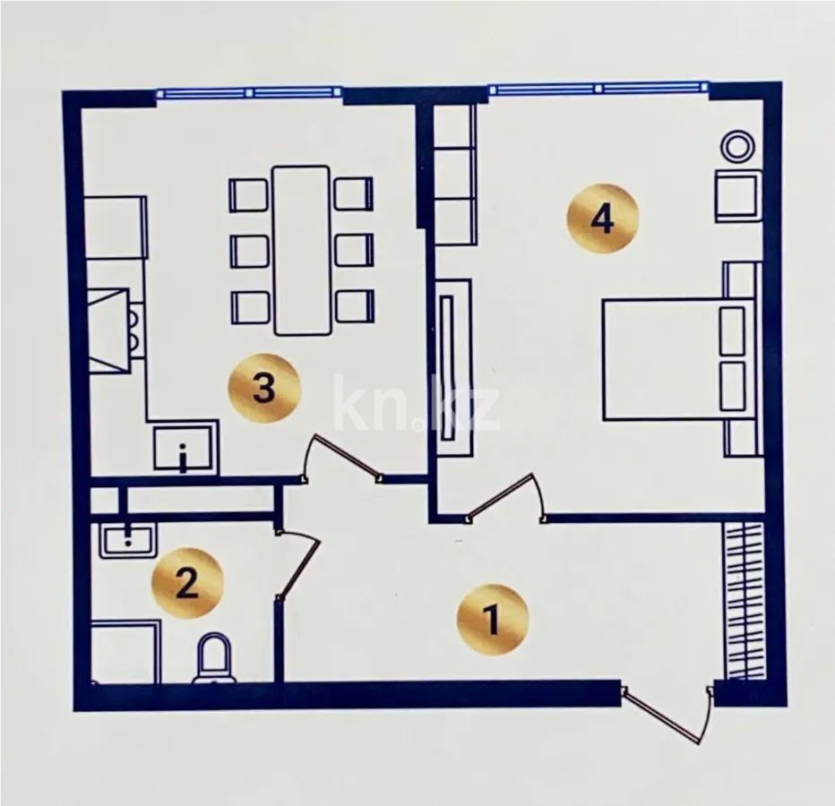 Продажа 1-комнатной квартиры, 48.16 м², ул. Сыбызгы, дом  100 стр в Алматы