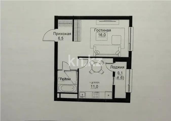 Продажа 1-комнатной квартиры, 38.6 м², ул. Ауэзова, дом  3г/2 в Алматы