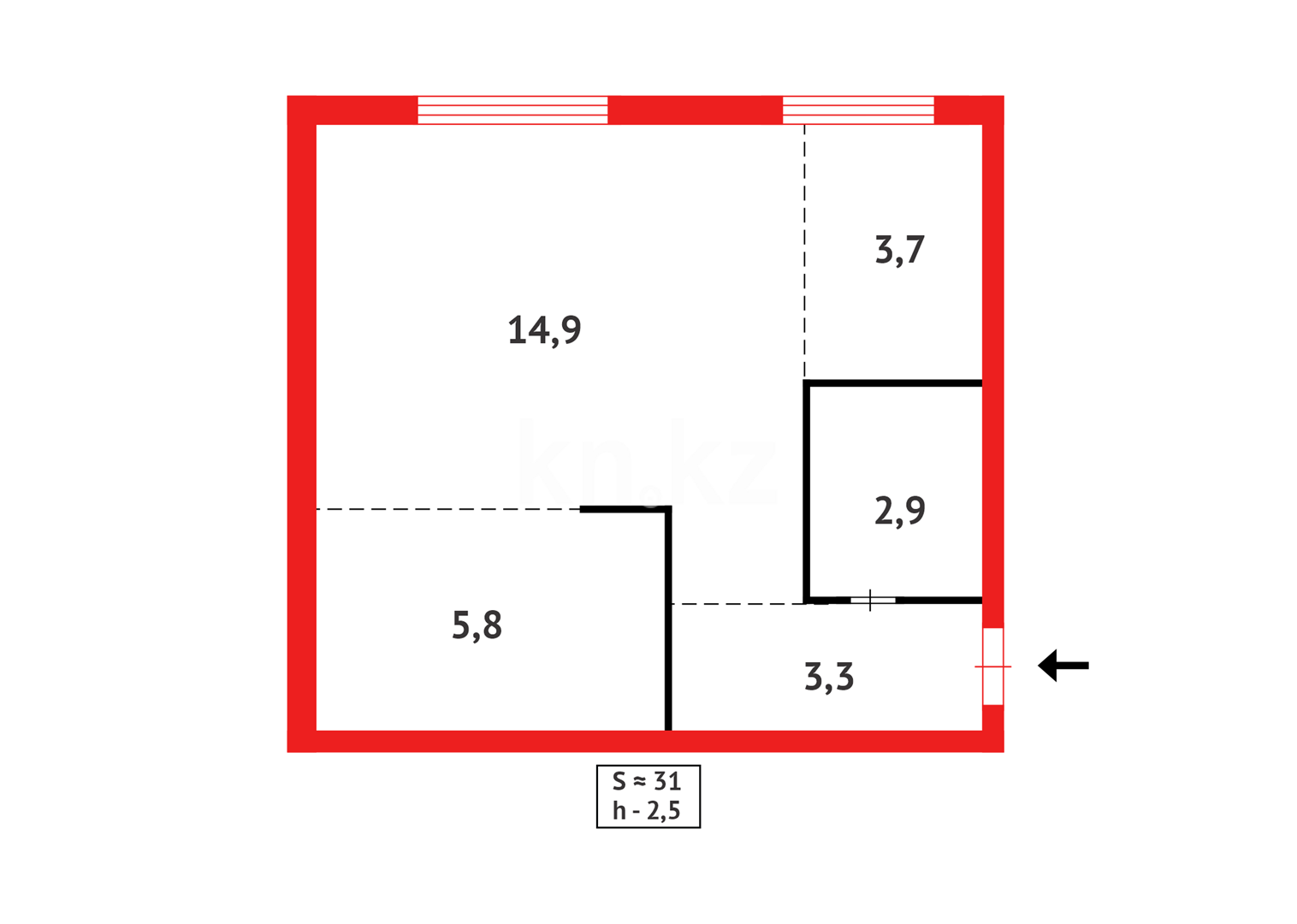 Продажа 1-комнатной квартиры, 30 м² в Караганде - фото 9