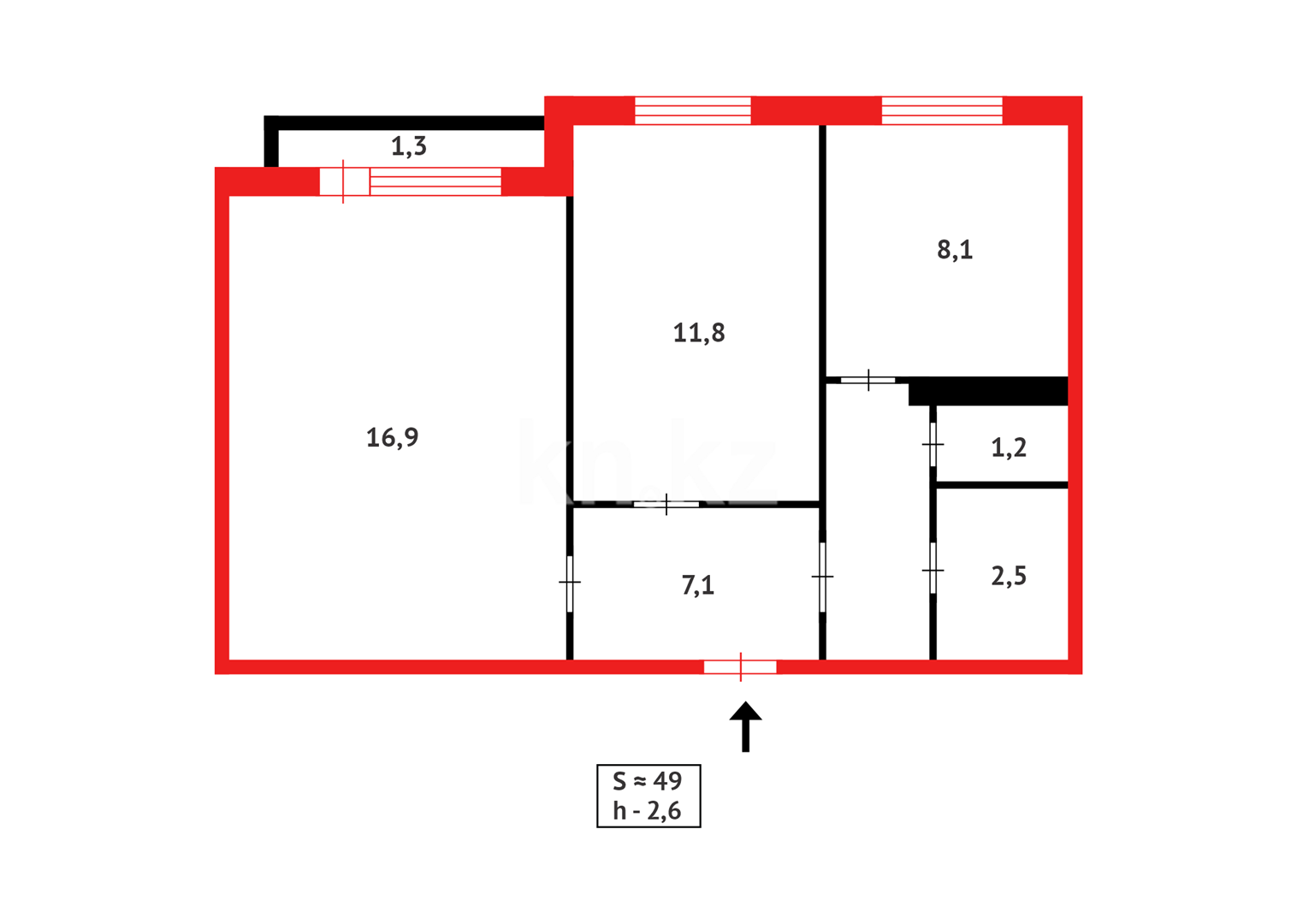 Продажа 2-комнатной квартиры, 48 м² в Караганде - фото 11