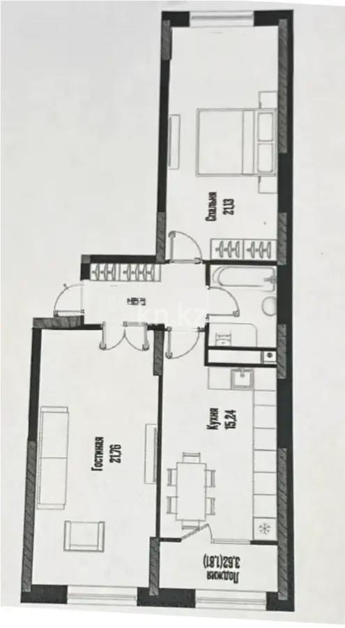 Продажа 2-комнатной квартиры, 70 м² в Астане