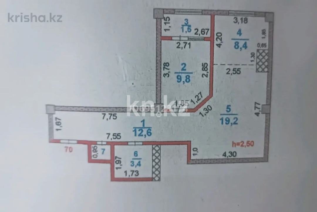 Продажа 2-комнатной квартиры, 56.2 м² в Шымкенте - фото 4