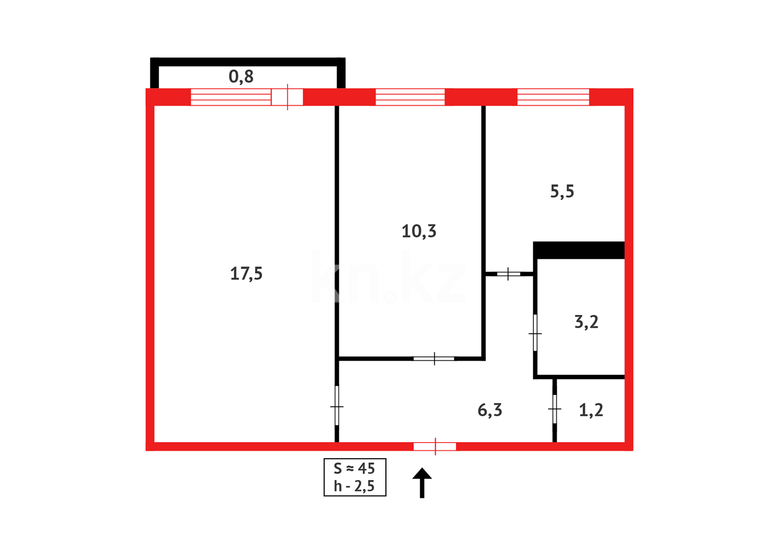 Продажа 2-комнатной квартиры, 44 м² в Караганде - фото 5