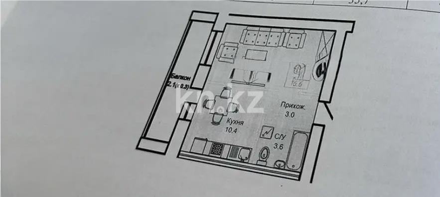 Продажа 1-комнатной квартиры, 35.7 м² в Астане