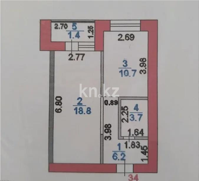 Продажа 1-комнатной квартиры, 41 м² в Караганде - фото 4