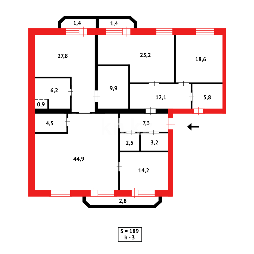 Продажа 4-комнатной квартиры, 188 м², ул. Аманжолова в Караганде - фото 28