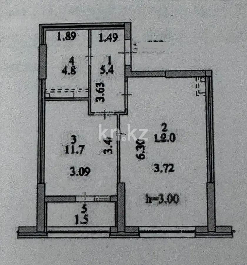 Продажа 1-комнатной квартиры, 45.7 м² в Астане