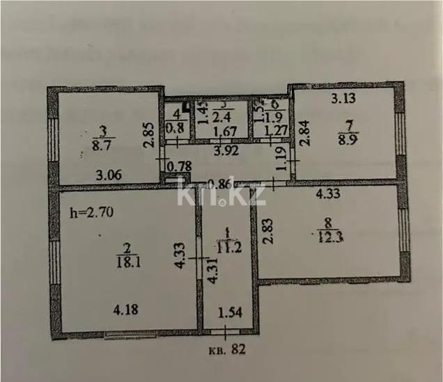 Продажа 3-комнатной квартиры, 68 м² в Астане - фото 6