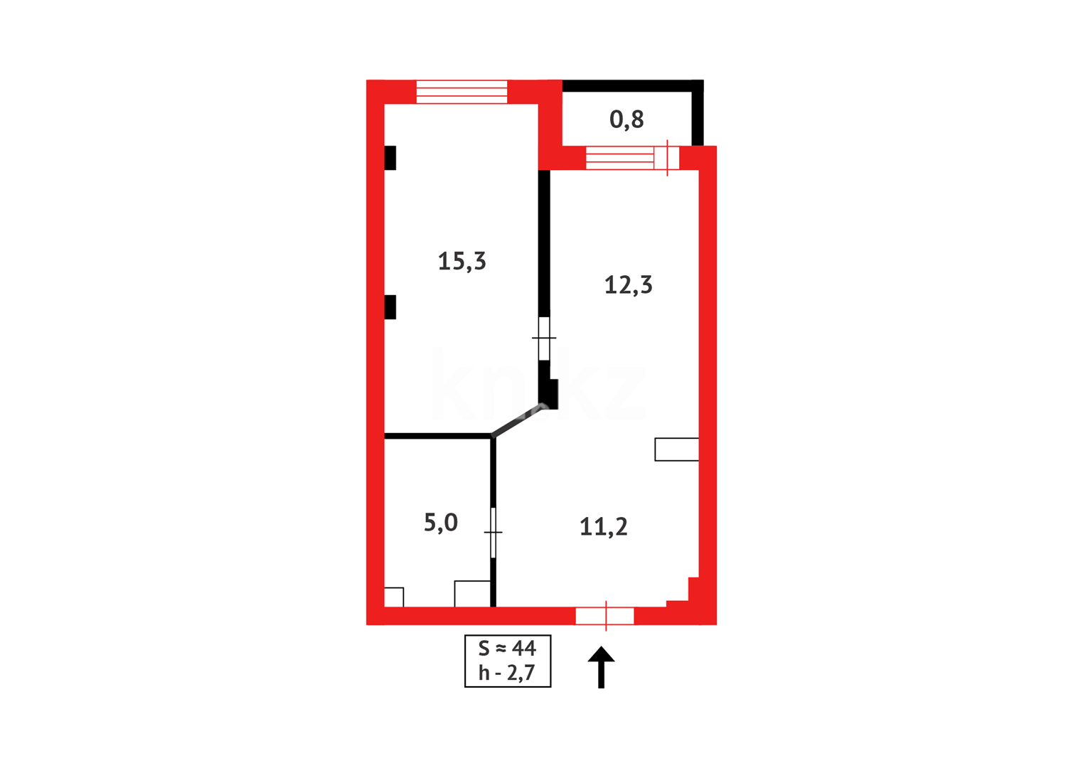 Продажа 1-комнатной квартиры, 44.3 м², пр. Женис, дом  67 в Астане - фото 10