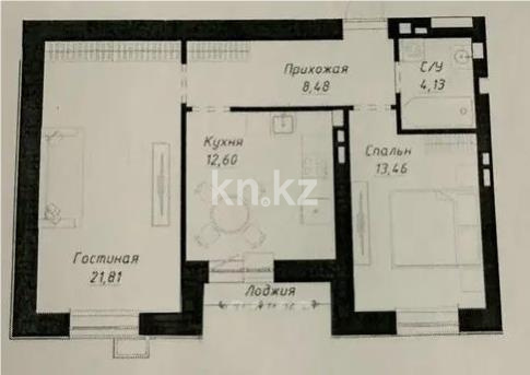 Продажа 2-комнатной квартиры, 55 м² в Астане