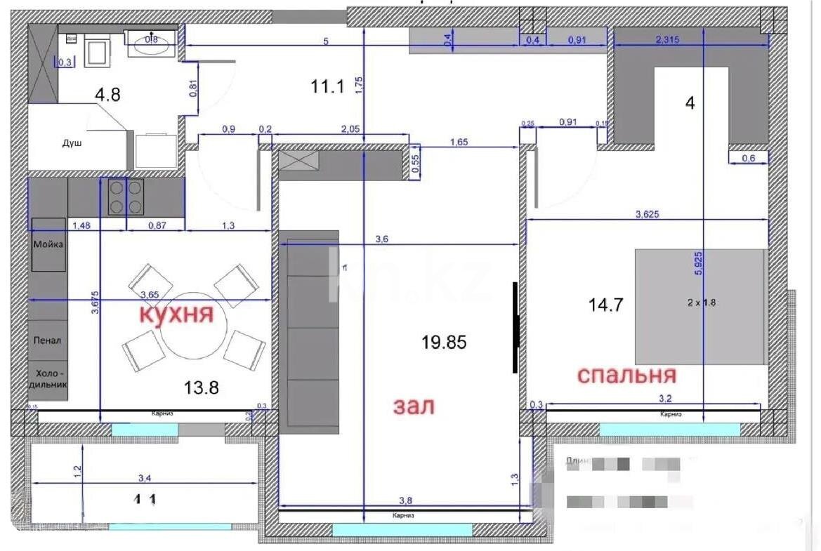 Продажа 2-комнатной квартиры, 69 м² в Астане - фото 6