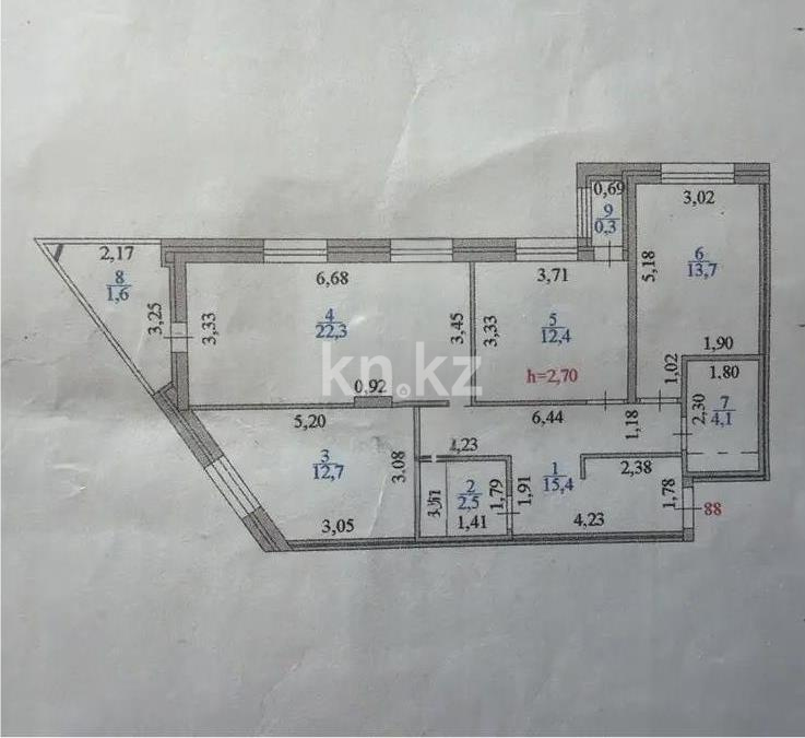 Продажа 3-комнатной квартиры, 90 м² в Астане