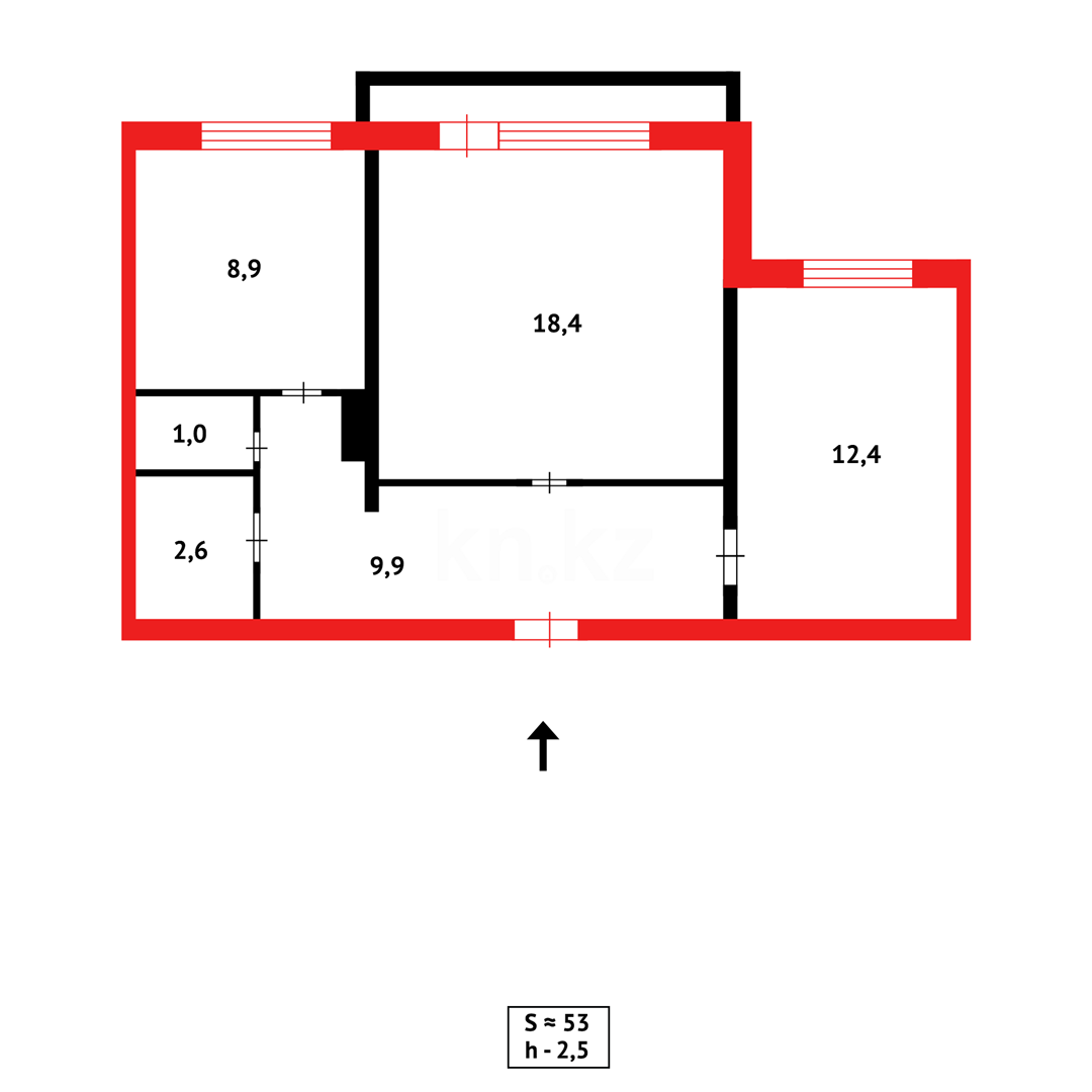 Продажа 2-комнатной квартиры, 54 м² в Караганде - фото 7