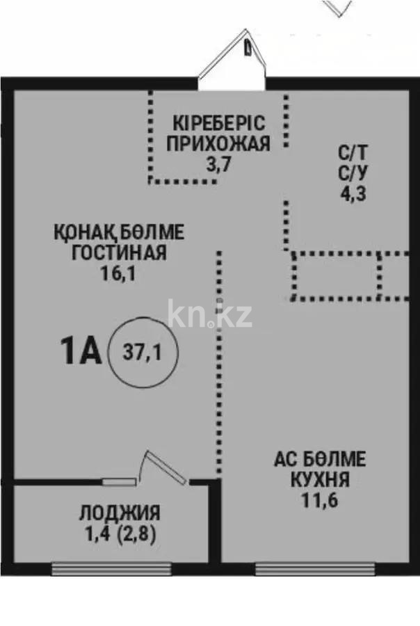 Продажа 1-комнатной квартиры, 37 м² в Алматы
