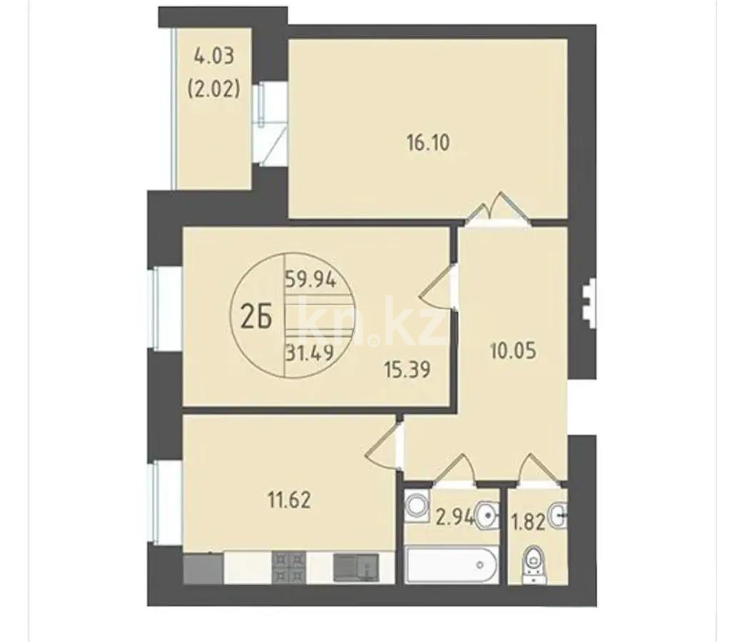 Продажа 2-комнатной квартиры, 57 м² в Астане - фото 6