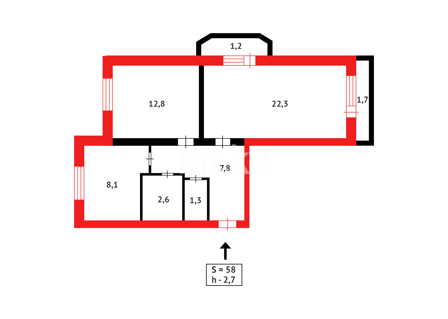 Продажа 2-комнатной квартиры, 58 м² в Астане - фото 10