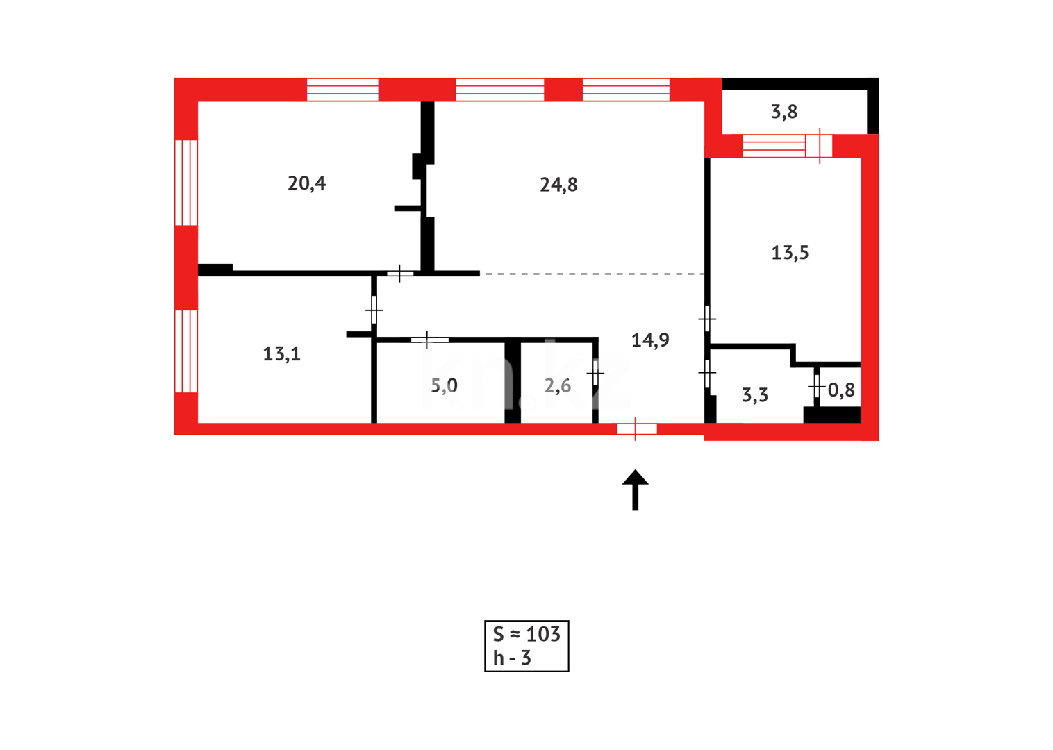 Продажа 3-комнатной квартиры, 103 м², ул. Керей, Жанибек хандар в Астане - фото 13