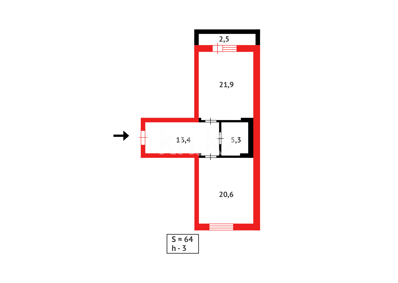 Продажа 2-комнатной квартиры, 63.7 м² в Астане - фото 16