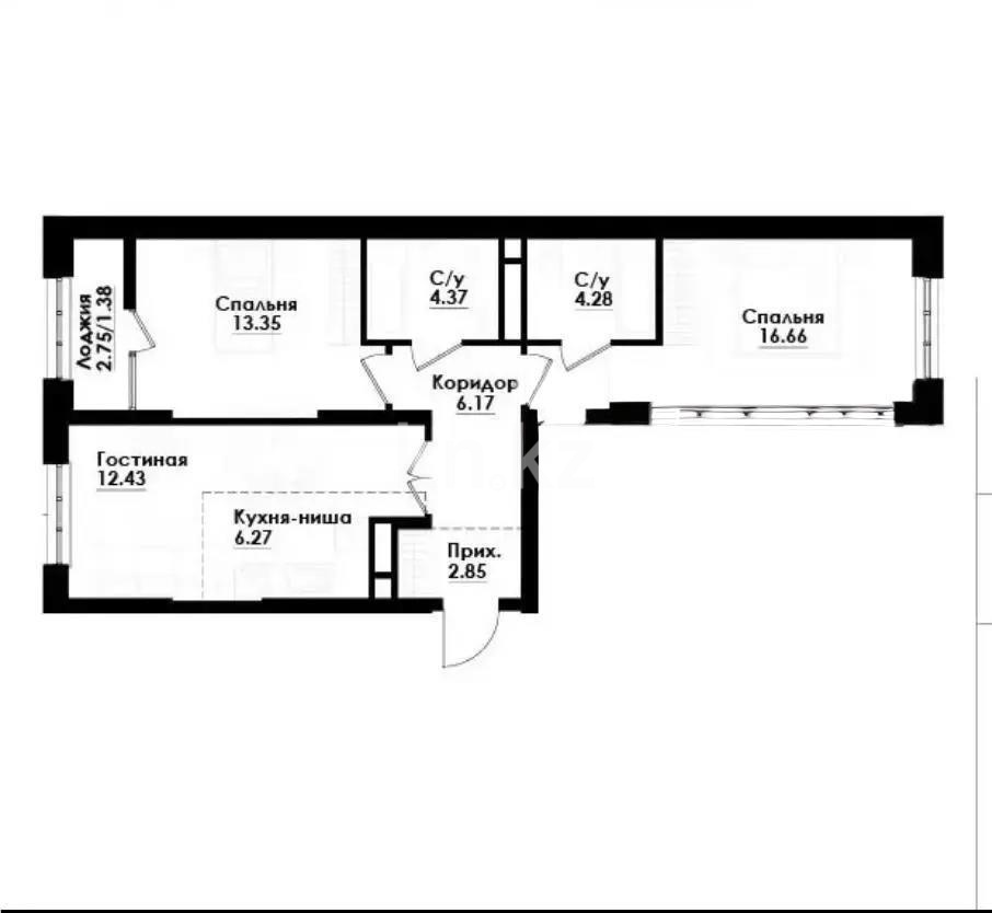 Продажа 3-комнатной квартиры, 67 м² в Алматы