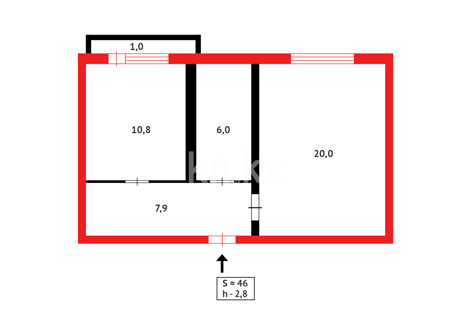 Продажа 1-комнатной квартиры, 45.7 м², ул. Брусиловского в Астане - фото 6