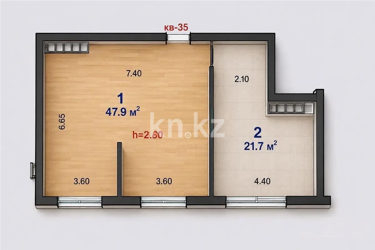 Продажа 3-комнатной квартиры, 69.6 м² в Алматы