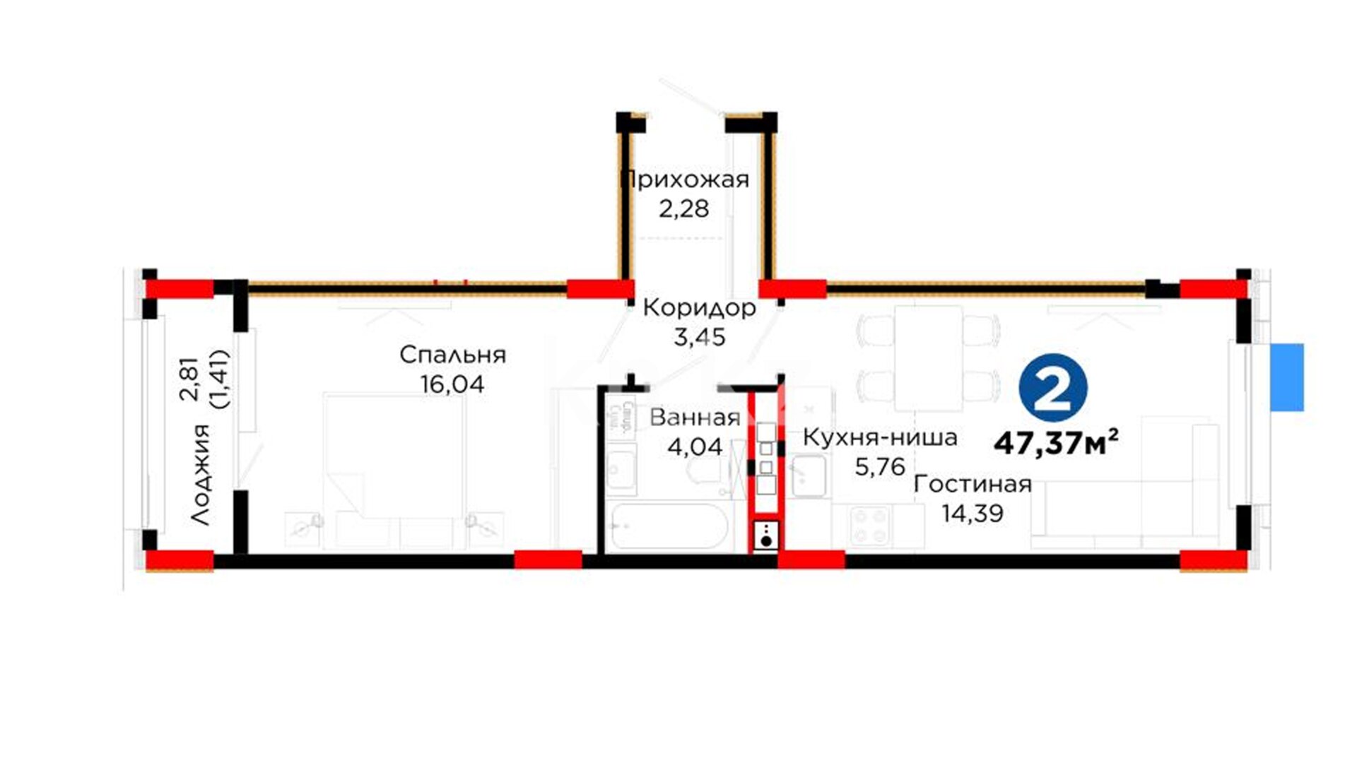 ЖК Alem Sana, 2-комнатная, цена 32 199 169 ₸, 679 738 ₸&nbsp;/&nbsp;м²