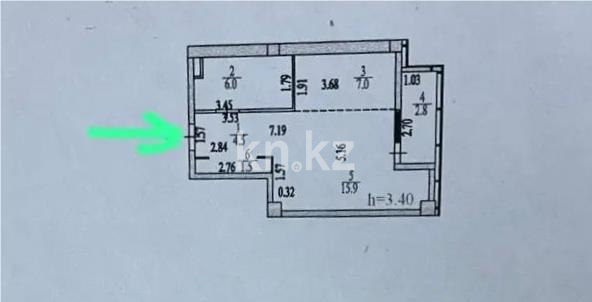 Продажа 1-комнатной квартиры, 37.5 м² в Астане