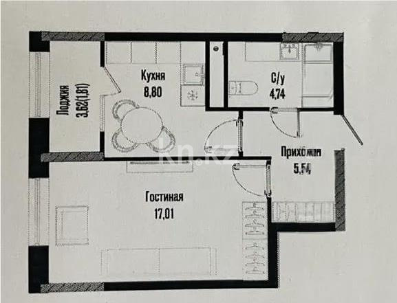 Продажа 1-комнатной квартиры, 38 м² в Астане