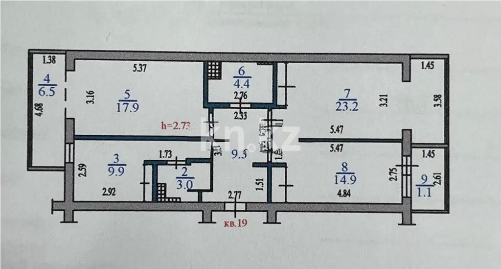 Продажа 4-комнатной квартиры, 90 м², ул. Жамбыла, дом  116 в Алматы - фото 9